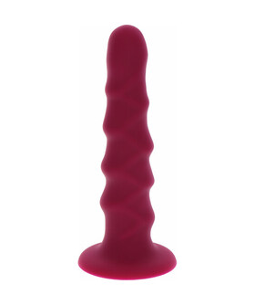 RIBBED DONG 15 CM Dong premium con ventosa, compatibile con imbracature, silicone