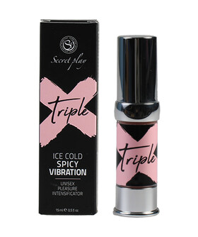 TRIPLE X Gel que combina frio, sensação picante e vibração unissexo
