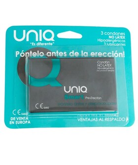 UNIQ SMART Preservativos Uniq Smart com 3 unidades e lubrificante
