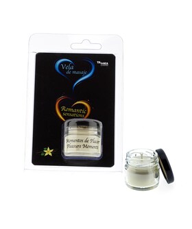 VELA ROMANTIC Candela da massaggio al profumo di vaniglia, si trasforma in un sensuale olio.