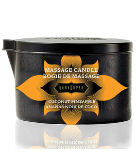 VELA KAMASUTRA Candela da massaggio sensuale con olio di cocco e ananas, 35 ore