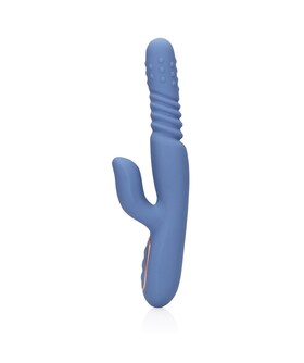 PERLAS BLUE Vibrador rabbit: estimulação dupla, pérolas rotativas, carregamento USB