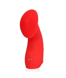 SUNRISE RED Vibratore da dito ricaricabile con superficie unica e diverse intensità