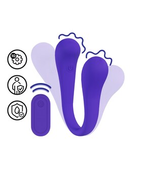 DUAL-ENDED BENDABLE Vibromasseur flexible double avec télécommande et 10 modes, polyvalent et sûr