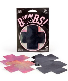 WOW BOOBS! CACHE-TÉTONS CROIX Cache-tétons holographiques pour une décoration corporelle sensuelle.
