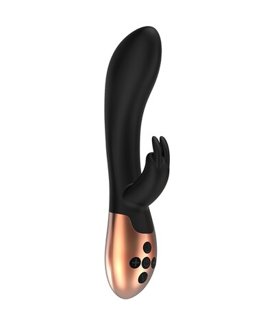 Vibrador de doble estimulación de silicona negro