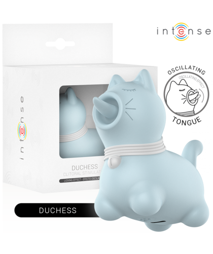 PUPPY DUCHESS Vibrador con lengua para el clítoris forma de gato azul