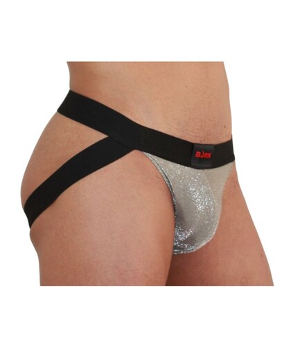 JOCK BRILLANTE BEIGE / NEGRO Jockstraps de diseño audaz con comodidad sensorial única