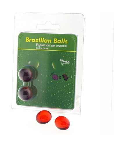 BRAZILIAN BALLS 2 UNITÀ Bacchette di gel intimo profumate e saporite, perfette per massaggi sensuali