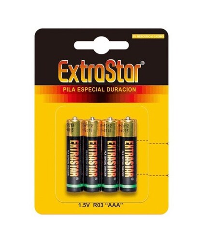 EXTRASTAR PILAS AAA Blister de 4 piles AAA Extrastar