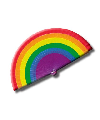 ÉVENTAIL EN BOIS DRAPEAU LGBT éventail en plastique, drapeau arc-en-ciel, fierté lgbtq+