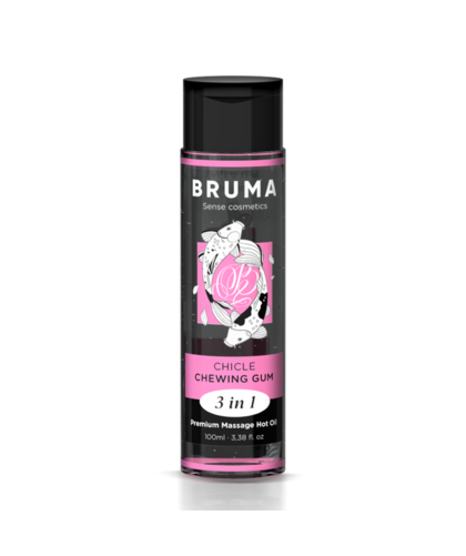 BRUMA HOT OIL Aceite de masaje con efecto calor y sabor a chicle, vegano.