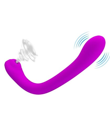 ALEX Vibrador dual recargable con 12 vibraciones y 4 succiones