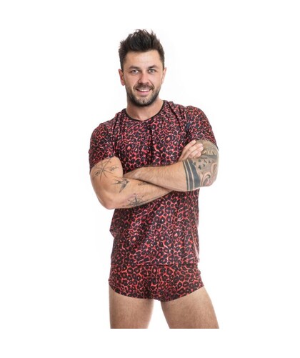 ANAIS MEN WILD T-SHIRT Lingerie: Form-Fitting Tank Top, Tribal Design, Microfiber