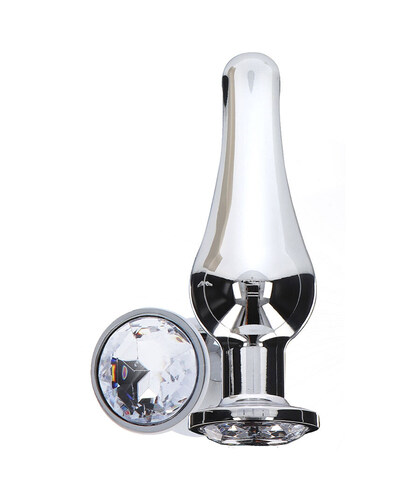 DIAMOND BUM BIJOU Plug anal com joia transparente disponível em 3 tamanhos