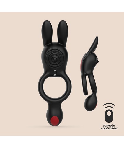DOUBLE RING Remote-controlled vibrating ring with 9 pleasure modes for shared enjoyment