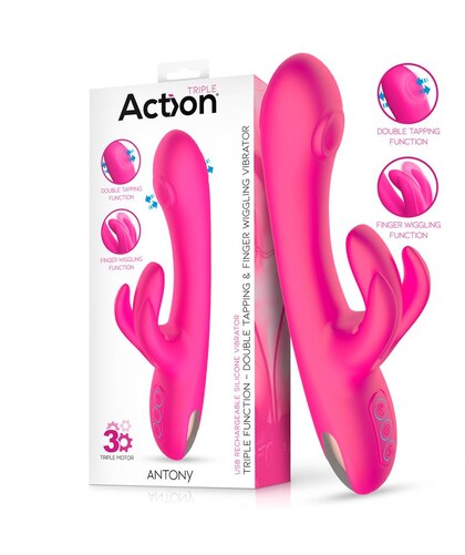 ANTONY Vibrador com tripla função: vibração, movimento e batidas rítmicas