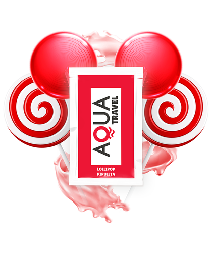AQUA TRAVEL Water-based lubricant, lollipop flavor, perfect for travel