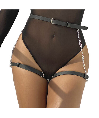 HARNAIS FORMAT CEINTURE CUIR NOIR Lingerie érotique 