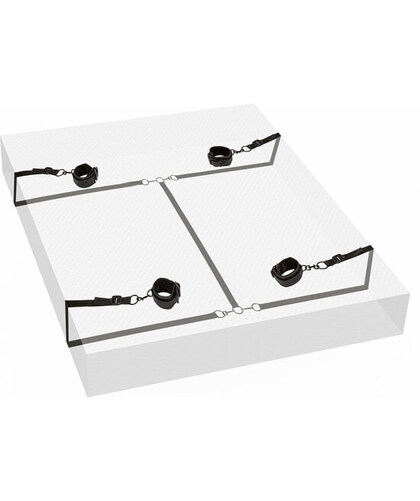BOUNDLESS BED RESTRAINT Conjunto de amarras confortáveis e ajustáveis para intensificar o teu jogo íntimo