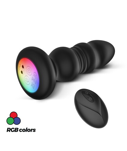 AUSTRALIS Dildo avec télécommande, 9 modes de vibrations et lumière RGB rechargeable