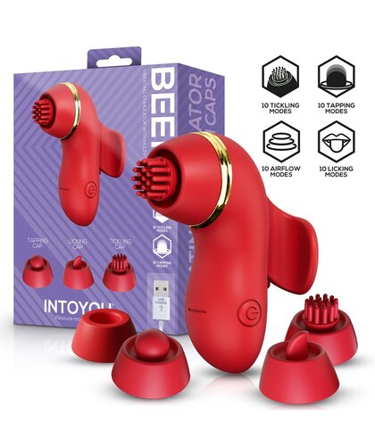 BEENY Vibrador multifunción con 4 boquillas para diversa estimulación
