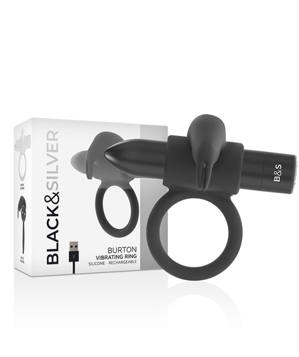 BURTON BLACK&SILVER Vibrating ring with 10 vibration modes