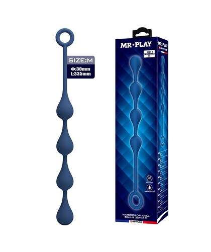 MR PLAY BOLAS ANALES Bolas anais de silicone azul com design progressivo