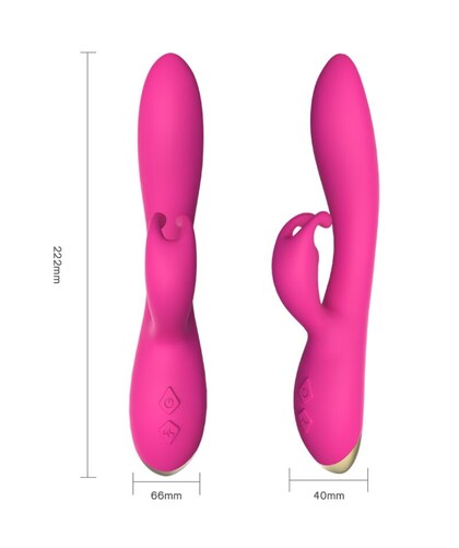 BONNIE VIBRADOR RABBIT FUCSIA Vibrador ergonómico, 9 modos, silicona premium, sumergible