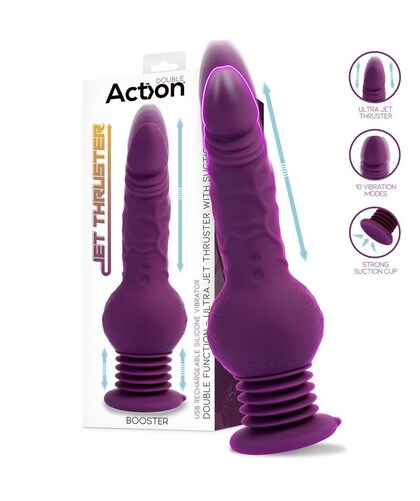 BOOSTER Vibrador dual con succión, movimientos telescópicos, usb