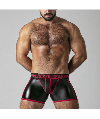 NEO FULL Pantalón corto de polipiel con diseño erótico y detalles únicos