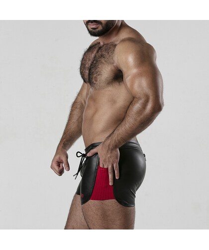 ACCESSSHORTS Leggings en simili-cuir ultra sensuels, avec zip et taille élastique