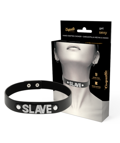 NECKLACE SLAVE Discover our black adjustable BDSM-style collar, available in one size for the perfect fit