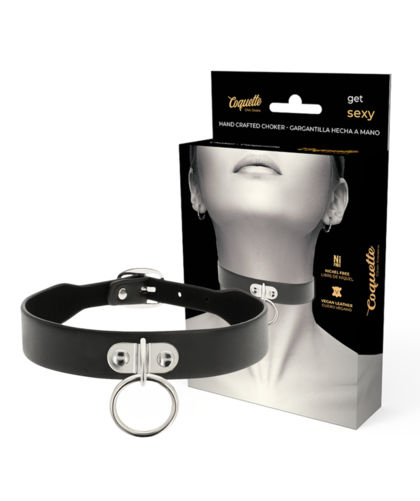 NECKLACE CHIC DESIRE Vegan leather choker, adjustable for the perfect fit, both elegant and irresistibly seduct