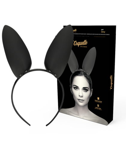 CROWNELLE BUNNY Playful Vegan Leather Headband with Bunny Ears
