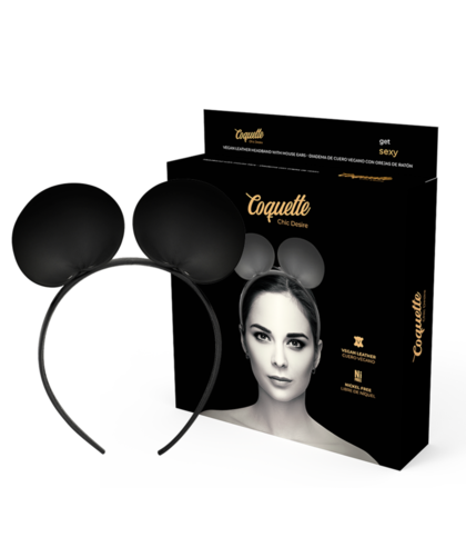 CROWNELLE MOUSE Diadema sensorial e divertida de couro vegano com orelhas