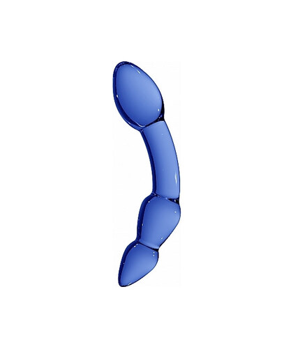 CHRYSTALINO SUPERIOR BLUE Dildo de dupla ponta para uso vaginal ou anal