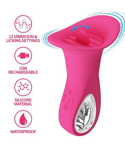 CLYDE Vibrador oral língua vibratória 12 vibrações rosa