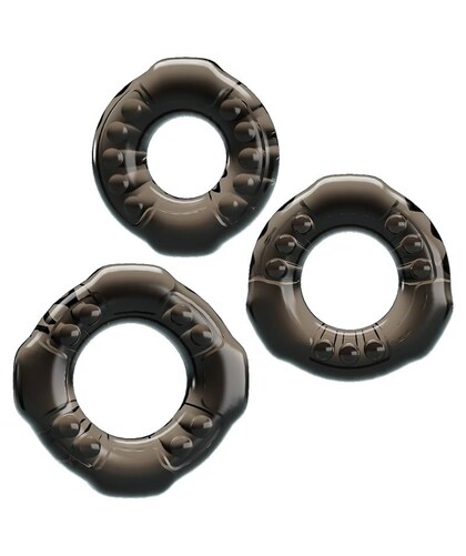 ANILLOS PARA PENE YVONNE SET 3 ANILLO Ensemble d'anneaux élastiques pour une érection optimale.