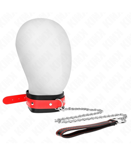 COLLAR CON CORREA 65 CM ROJO A Collares BDSM de alta calidad, elegantes y funcionales