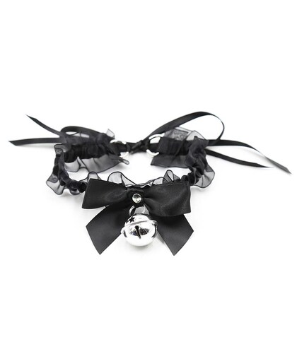 LATETOBED COLLAR Colar BDSM com laço e guizo