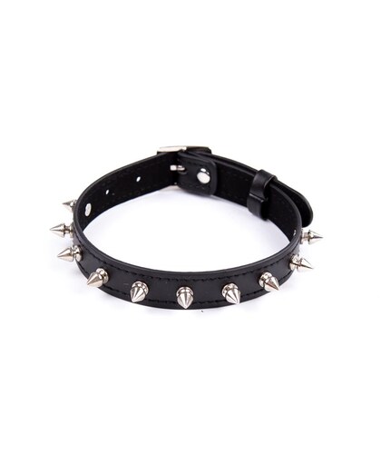 DARKSPIKE Collar con pinchos ajustable 43 cm negro