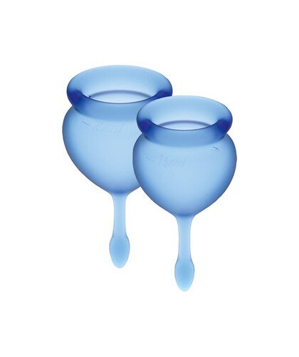 SATISFYER FEEL GOOD Copa menstrual en silicona médica, dúo tamaños, 12h uso