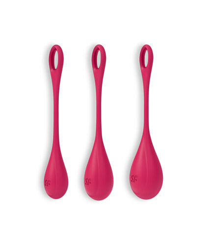 YONI POWER 1 SATISFYER VERMELH Set de bolas chinas para fortalecer el suelo pélvico