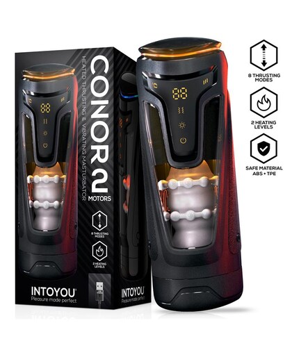 CONOR THRUSTHEAT Masturbatore tech: vibrazioni, calore, movimento e personalizzabile