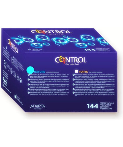 CONTROL NATURE PROFESIONAL Preservativos anatómicos e lubrificados, caixa de 144 unidades