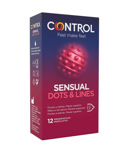 SENSUAL DOTS & Preservativos Control para sensações que se multiplicam