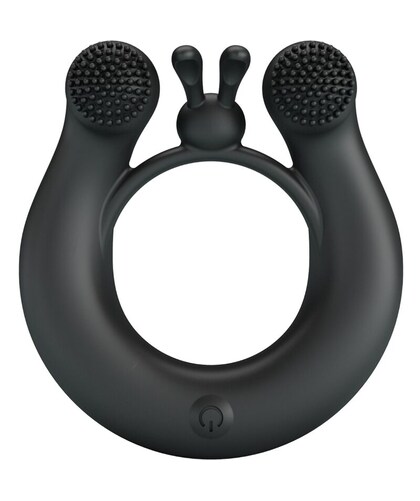 DAHLIA Anillo vibrador recargable, 12 modos y estimulación dual