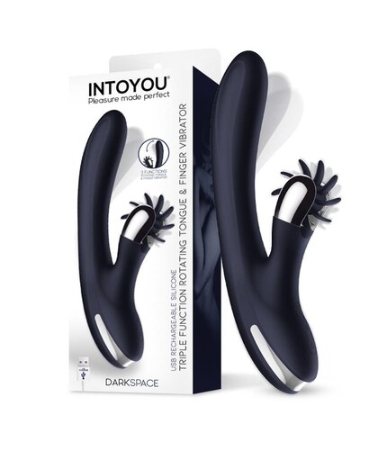 DARKSPACE WAVER Darkspace vibrador con lenguas rotadora y movimiento finger azul