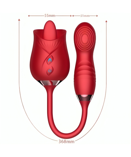 DELIGHT FLOWER VIBRADOR &A Vibrador ergonómico rojo con 10 modos y función "bump"
